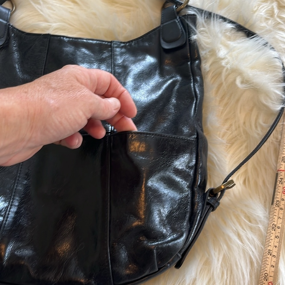 Ellington black Leather convertible Hobo Shoulder backpack Bag - Picture 5 of 7